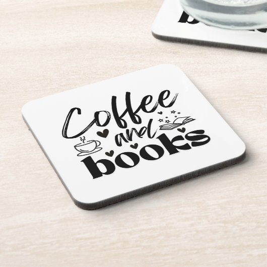 かわいい本とコーヒー好パーソナライズされたき コースター (左側)