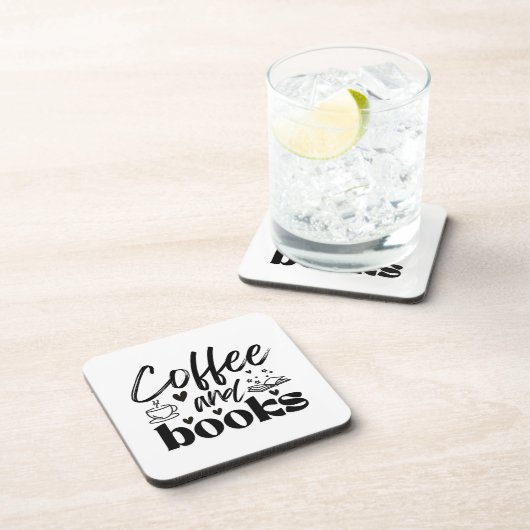 かわいい本とコーヒー好パーソナライズされたき コースター (右側)