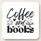 かわいい本とコーヒー好パーソナライズされたき コースター (正面)