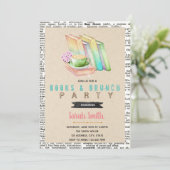 かわいい本とブランチパーティの招待状 招待状 (スタンド正面)