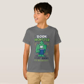 かわいい本のモンスターの子供用Tシャツ - 裏面 Tシャツ (正面フル)