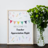 かわいい本の先生退職パーティーサイン ポスター