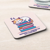 かわいい本の山に猫パーソナライズされた|過去記事 コースター (左側)