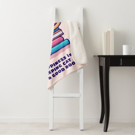 かわいい本の山に猫パーソナライズされた|過去記事 シェルパブランケット (インサイチュ)