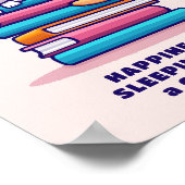 かわいい本の山に猫パーソナライズされた|過去記事 ポスター (角)