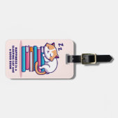 かわいい本の山に猫パーソナライズされた|過去記事 ラゲッジタグ (正面横)