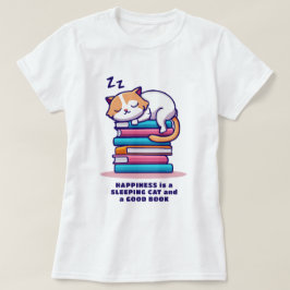 かわいい本の山に猫パーソナライズされた|過去記事 Tシャツ