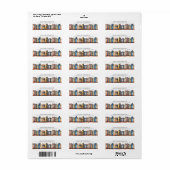 かわいい本の積み重ね 返送先住所ラベル ラベル (フルシート)