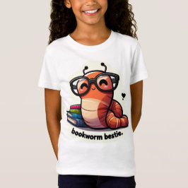 かわいい本の虫のダジャレで戻って学校 Tシャツ