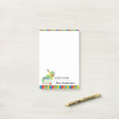 かわいい本の虫、パーソナライズな先生からのノート ポストイット (デスク上)