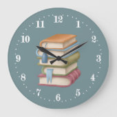 かわいい本のnookの装飾ラージクロック ラージ壁時計 (正面)