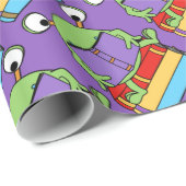 かわいい本を愛するエイリアンパープルラッピング紙 ラッピングペーパー (ロールコーナー)