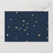 かわいい本を持って行く金ゴールドレインボー&スターベビーシャワー エンクロージャーカード (裏面)