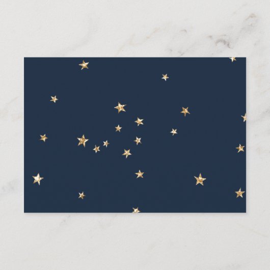 かわいい本を持って行く金ゴールドレインボー&スターベビーシャワー エンクロージャーカード (裏面)