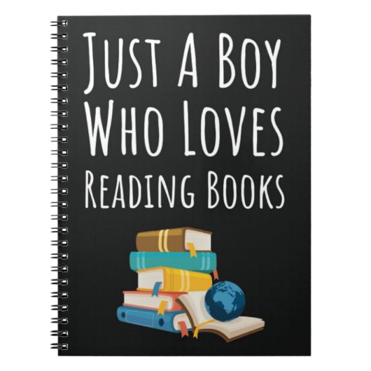 かわいい本を読むギフト 赤ちゃん 男の子 子供 読者 ノートブック (正面)