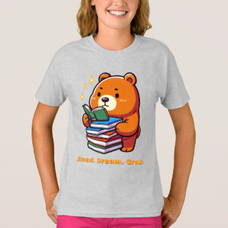 かわいい本を読むクマのカワイイデザイン Tシャツ