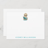 かわいい本を読むスローガン - 書籍愛好家のためのギフト ノートカード (正面/裏面)