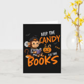 かわいい本を読むハロウィーンの本虫少年G カード (黄色い花)