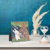 かわいい本好きうさぎのイラスト フォトプラーク (インサイチュ)