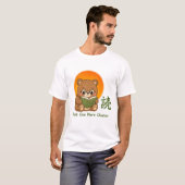 かわいい本好きのクマ - Kawaiiな本を読むクマ Tシャツ (正面フル)