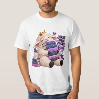 かわいい本好きの子羊Tシャツ - Just One More Book Tシャツ