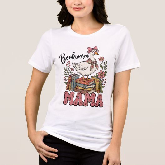 かわいい本好きママのワードアート トライブレンドＴシャツ (正面)