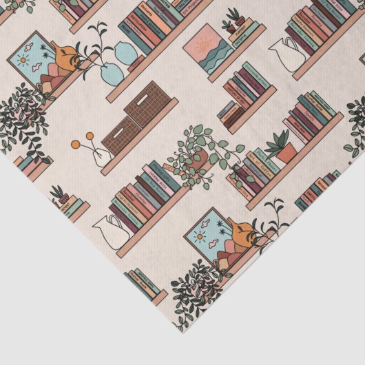 かわいい本棚の模様 薄葉紙 (詳細)