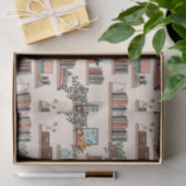 かわいい本棚の模様 薄葉紙 (ギフト)