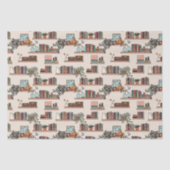 かわいい本棚の模様 薄葉紙 (正面)