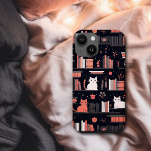 かわいい本猫本ピンク iPhone 15ケース