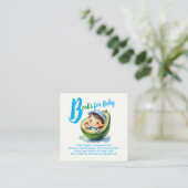 かわいい本男の赤ちゃんシャワーフェスタアボカド エンクロージャーカード (スタンド正面)
