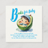 かわいい本男の赤ちゃんシャワーフェスタアボカド エンクロージャーカード (正面)