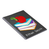 かわいい本虫のアップル子供デザイン ノートブック (右側)