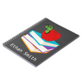 かわいい本虫のアップル子供デザイン ノートブック (左側)