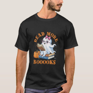 かわいい本読幽霊もっと本おもしろい先生H Tシャツ