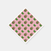 かわいい本読虫フクロウの漫画 スタンダードカクテルナプキン (角)