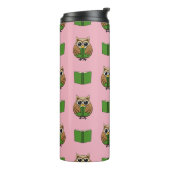 かわいい本読虫フクロウの漫画 タンブラー (回転左)