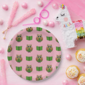 かわいい本読虫フクロウの漫画 ペーパープレート (パーティー)