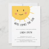 かわいい来ここ太陽の赤ちゃんシャワー 招待状 (正面)