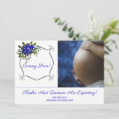 かわいい来のベビーバンプ写真妊娠 案内状 (スタンド正面)