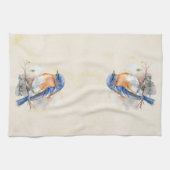 かわいい東ブルーバードウォーター素朴カラー キッチンタオル (横)