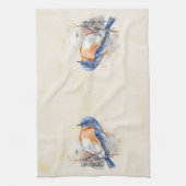 かわいい東ブルーバードウォーター素朴カラー キッチンタオル (縦)