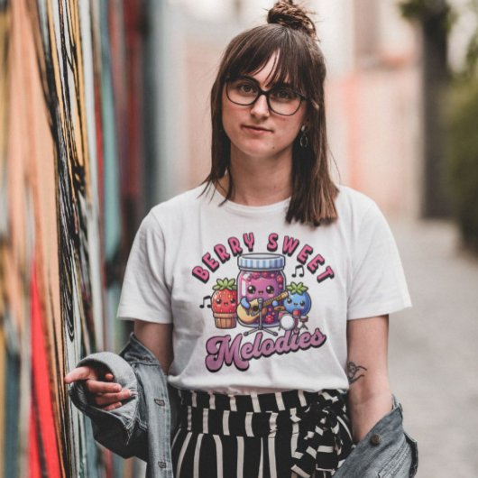 かわいい果実が甘いメロディーをジャム Tシャツ
