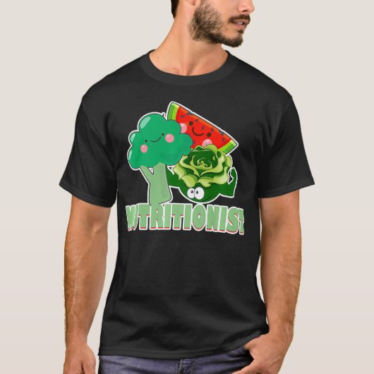 かわいい果物と野菜のプロの栄養士 Tシャツ (正面)