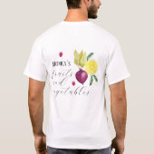 かわいい果物と野菜のモノグラム Tシャツ (裏面)