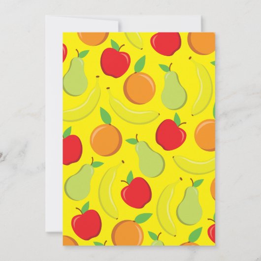 かわいい果物の子どもたち1歳の誕生日パーティーApple Banana 招待状 (裏面)