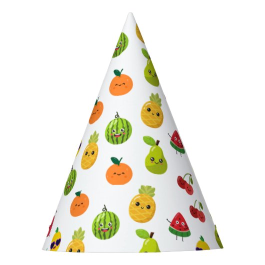 かわいい果物の誕生日パーティー紙帽子 パーティーハット (正面)