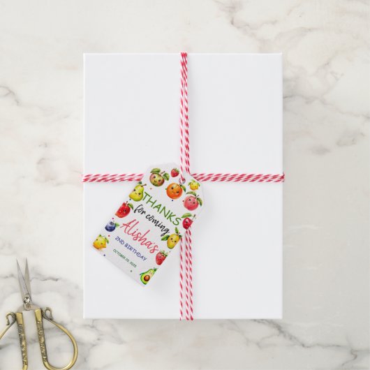 かわいい果物 誕生日 女の子 ギフトタグ (より糸付き)