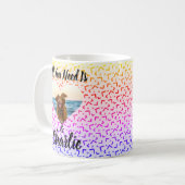 かわいい柄の犬の写真 名前 カスタム マグカップ (正面左)