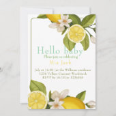 かわいい柑橘系ベビーシャワー 招待状 (正面)
